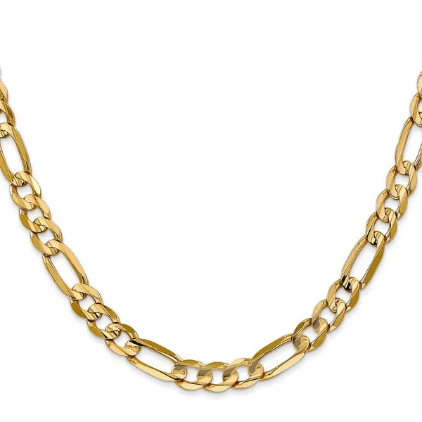 Leslie's 14k 6mm Concave Open Figaro Chain Image 2 Spencer's Jewelers Athens, GA