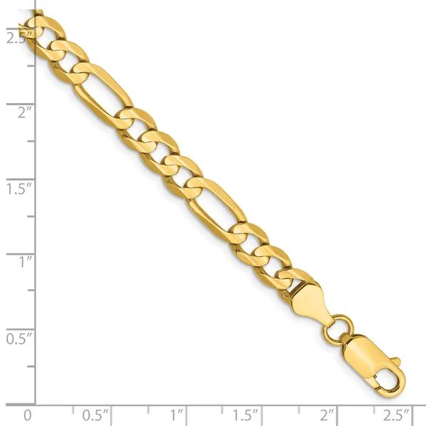 Leslie's 14k 6mm Concave Open Figaro Chain Image 2 Spencer's Jewelers Athens, GA