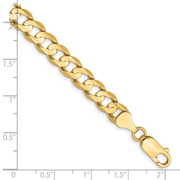 Leslie's 14k 6.75mm Open Concave Curb Chain Image 2 Spencer's Jewelers Athens, GA