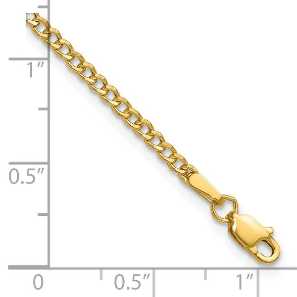 Leslie's 14k 2.5mm Semi-Solid Curb Chain Image 3 G.G. Gems, Inc. Scottsdale, AZ