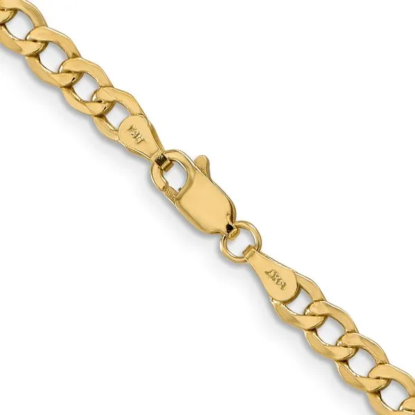 Leslie's 14k 4.3mm Semi-Solid Curb Chain Image 3 Barnett Jewelers Jacksonville, FL