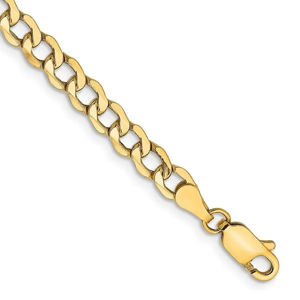 Leslie's 14k 4.3mm Semi-Solid Curb Chain Diamond Design Jewelers Somerset, KY