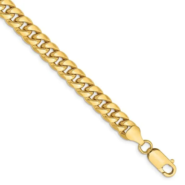 Leslie's 14k 6.75mm Semi-Solid Miami Cuban Chain Diamond Design Jewelers Somerset, KY