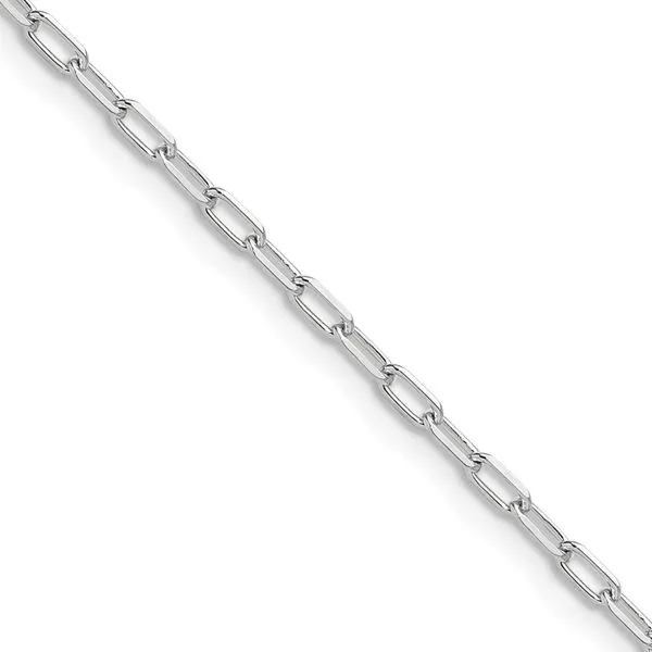 Leslie's 14k WG 2.2mm Solid Beveled D/C Paperclip Chain Trenton Jewelers Ltd. Trenton, MI