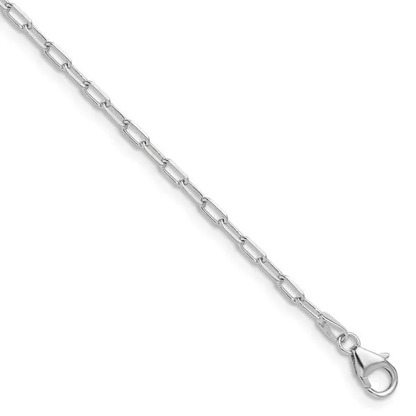 Leslie's 14k WG 2.2mm Solid Beveled D/C Paperclip Chain Jim's Jewelers Tyler, TX