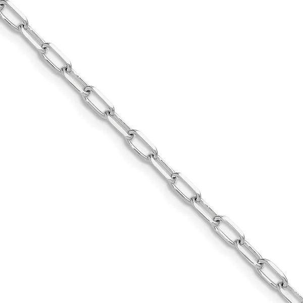 Leslie's 14k WG 3.0mm Solid Beveled D/C Paperclip Chain Boyd Jewelers Wesley Chapel, FL