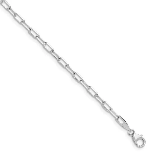 Leslie's 14k WG 3.0mm Solid Beveled D/C Paperclip Chain J. Anthony Jewelers Neenah, WI