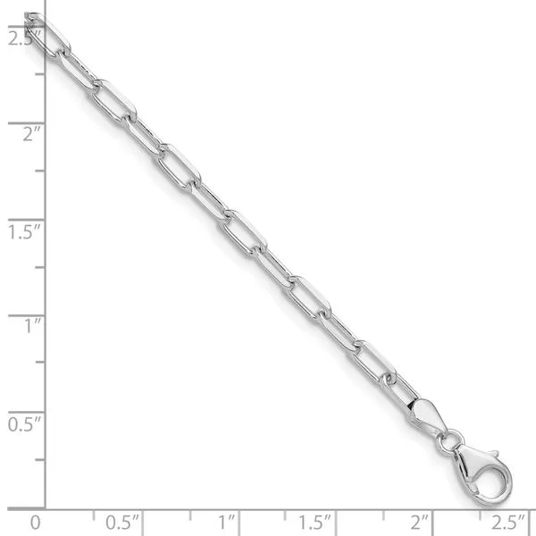 Leslie's 14k WG 3.5mm Solid Beveled D/C Paperclip Chain Image 2 Tidwells of Greenwood Greenwood, SC