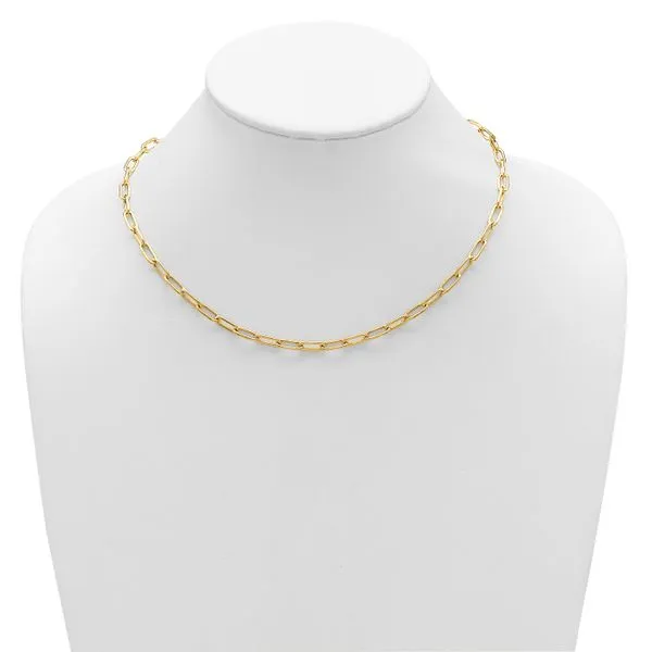 Leslie's 14k 4.5mm Semi-Solid Paperclip Chain Image 4 Grayson & Co. Jewelers Iron Mountain, MI