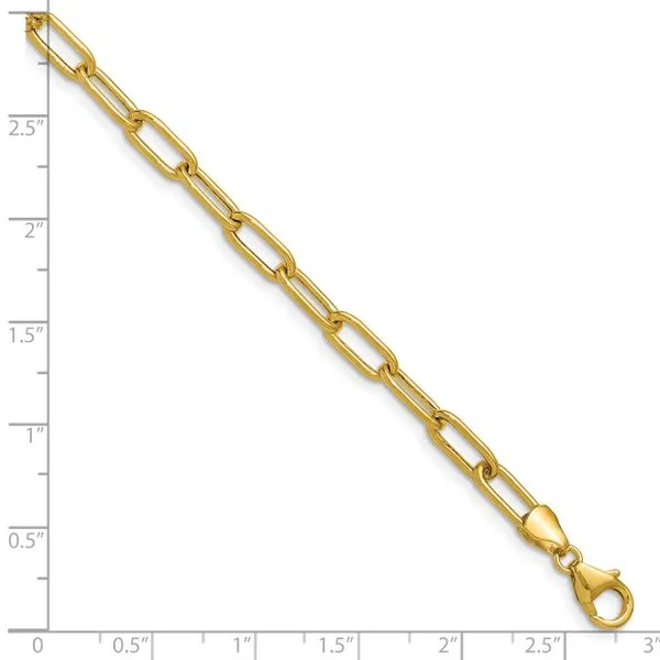 Leslie's 14k 4.5mm Semi-Solid Paperclip Chain Image 2 Barnett Jewelers Jacksonville, FL