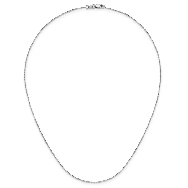 Leslie's 14K White Gold 1mm D/C Oval Link Chain Image 2 J. West Jewelers Round Rock, TX