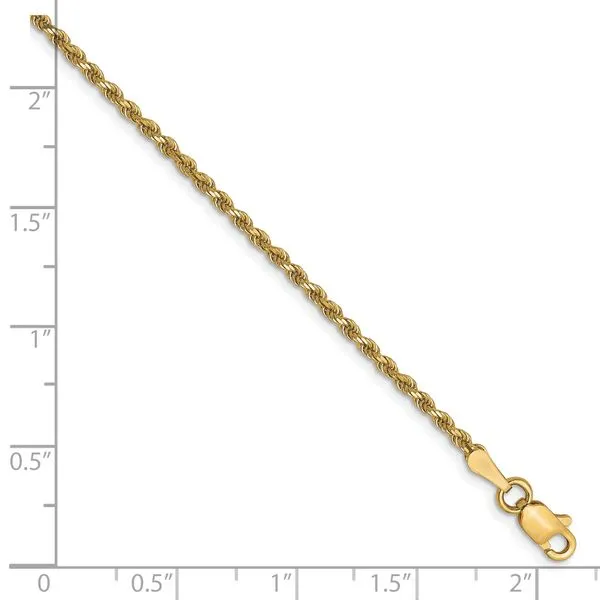 Leslie's 10K 1.75mm Diamond-Cut Rope Chain Anklet Image 2 Diamond Design Jewelers Somerset, KY