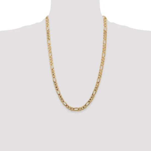 Leslie's 10k 7.5mm Concave Figaro Bracelet Image 4 Fairfield Center Jewelers Fairfield, CT