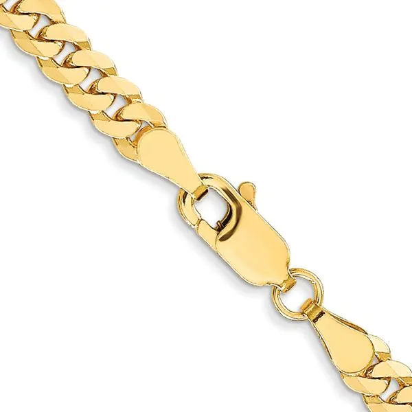 Leslie's 10K 3.9mm Flat Beveled Curb Chain Image 3 Spencer's Jewelers Athens, GA