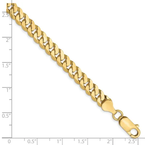 Leslie's 10K 6.1mm Flat Beveled Curb Chain Image 2 Spencer's Jewelers Athens, GA