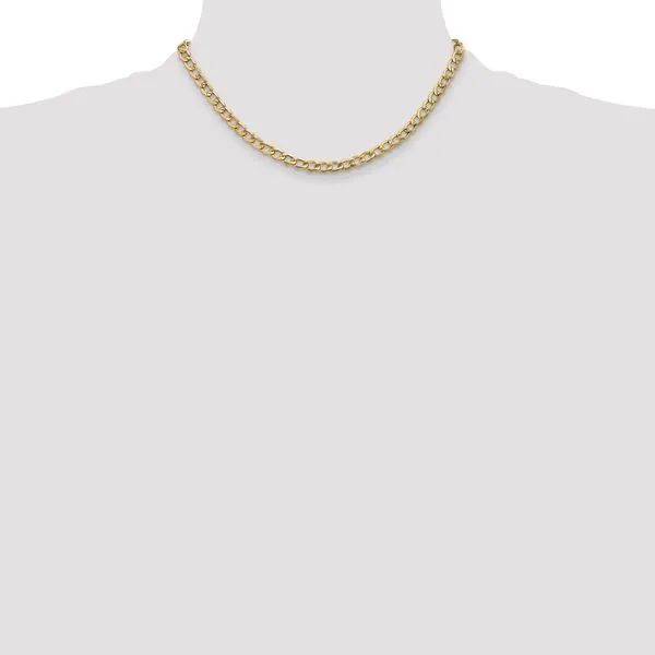 Leslie's 10K 5.25mm Semi-Solid Curb Chain Image 4 Spencer's Jewelers Athens, GA