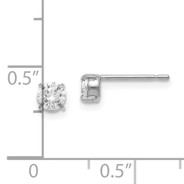 14K White Gold 4mm Cubic Zirconia Stud Earrings Image 4 Diamond Design Jewelers Somerset, KY