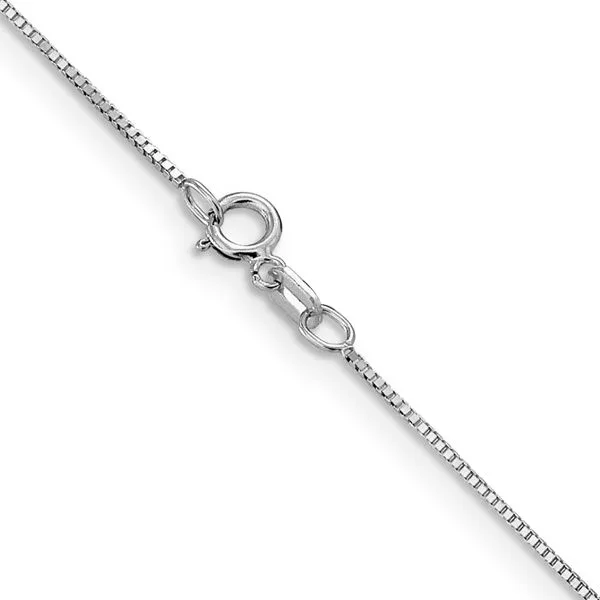 Leslie's 14K White Gold .8mm Box with Spring Ring Clasp Chain Image 3 Johnson Jewellers Lindsay, ON