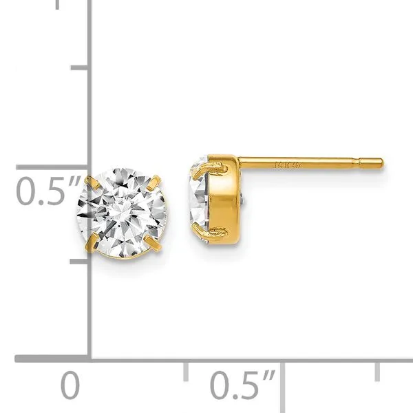 Leslie's 14k CZ Stud 6.0mm Earrings Image 4 Mitchell's Jewelry Norman, OK