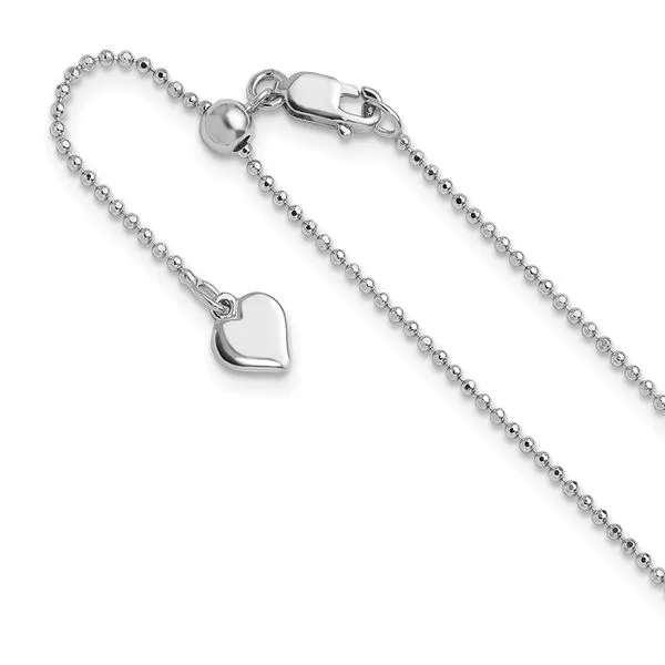 Leslie's Sterling Silver Rh-plated Polished/Diamond-cut Adjustable Chain Gaines Jewelry FLINT, MI