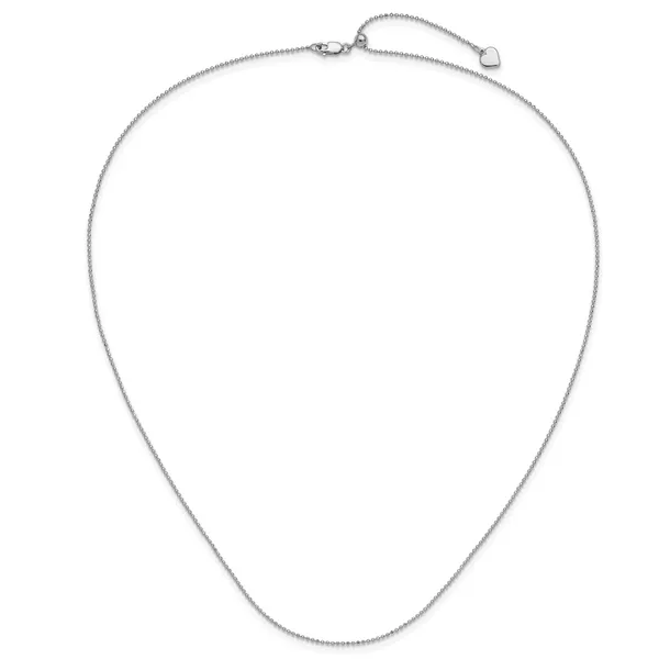 Leslie's Sterling Silver Rh-plated Polished/Diamond-cut Adjustable Chain Image 4 Gaines Jewelry FLINT, MI