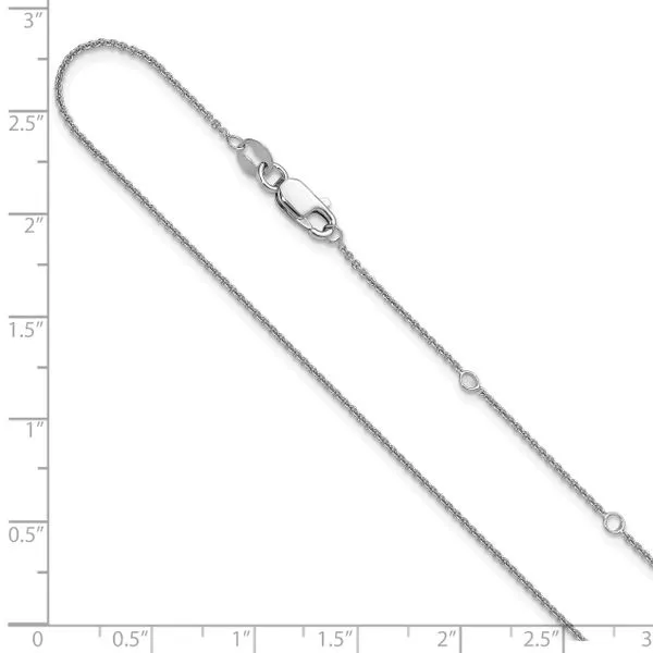 Leslie's Sterling Silver Rh-plated 1.1mm Rolo 1in+1in Adjustable Chain Image 3 Diny's Jewelers Middleton, WI