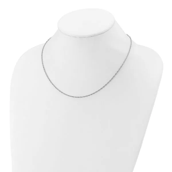 Leslie's Sterling Silver Rh-plated 1.6mm Singapore 1in+1in Adjustable Chain Image 3 J. West Jewelers Round Rock, TX