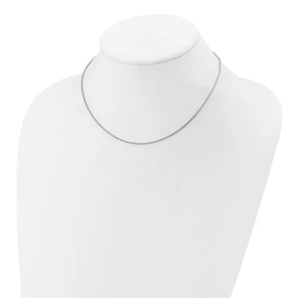 Leslie's Sterling Silver Rh-plated 1.2mm Round Box 1in+1in Adj. Chain Image 3 Gaines Jewelry FLINT, MI
