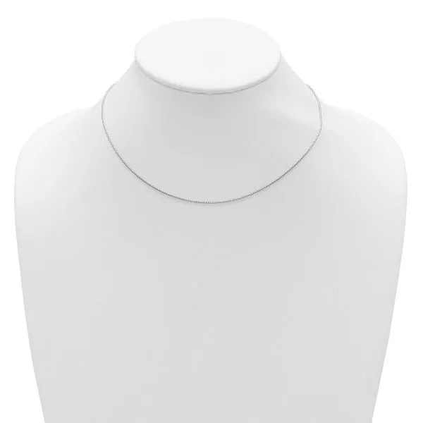 Leslie's Sterling Silver Rh-plated .95mm Round Box 1in+1in Adj. Chain Image 3 Jewelry Design Studio Jensen Beach, FL