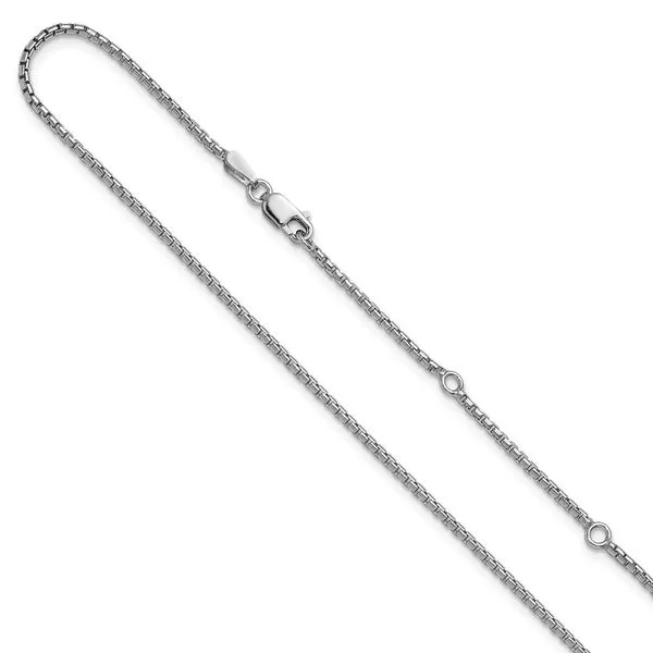 Leslie's Sterling Silver Rh-plated 1.2mm Diamond-cut 1in+1in Adjustable Cha Leslie E. Sandler Fine Jewelry and Gemstones rockville , MD