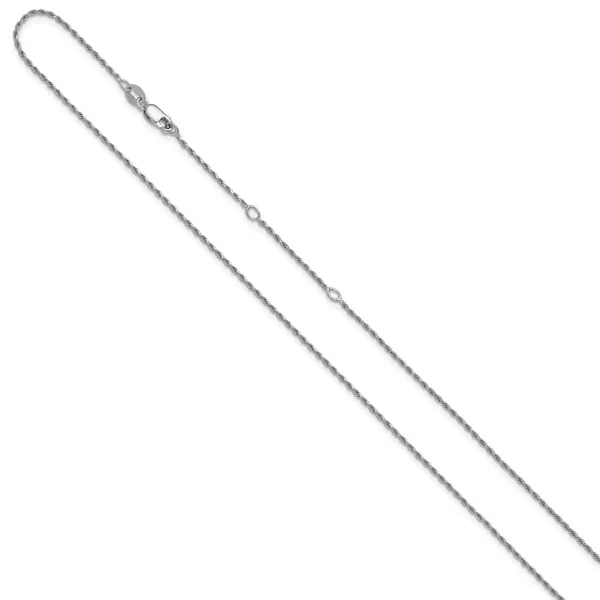 Leslie's Sterling Silver 1.2mm D/C Rope 1in+1in Adjustable Chain Image 2 G.G. Gems, Inc. Scottsdale, AZ