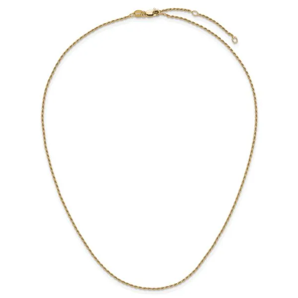 Leslie's Sterling Silver Gold-plated 1.2mm D/C Rope 1in+1in Adjustable Chai Image 4 G.G. Gems, Inc. Scottsdale, AZ