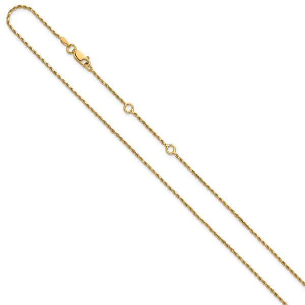 Leslie's Sterling Silver Gold-plated 1.4mm D/C Rope 1in+1in Adjustable Chai Image 2 Spath Jewelers Bartow, FL