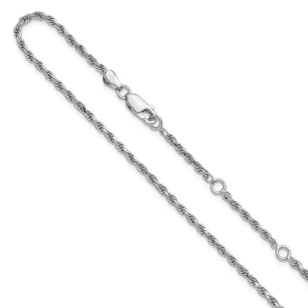 Leslie's Sterling Silver 2.2mm D/C Rope 1in+1in Adjustable Chain Delfine's Jewelry Charleston, WV