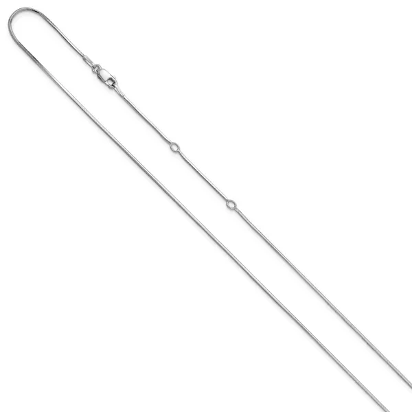 Leslie's Sterling Silver 1mm D/C Square Snake 1in+1in Adjustable Chain Image 2 G.G. Gems, Inc. Scottsdale, AZ