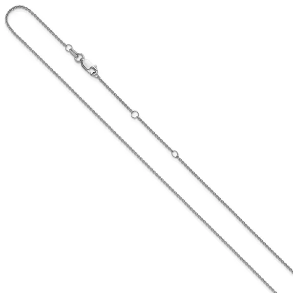 Leslie's Sterling Silver Rh-plated 1.35mm Rolo 1in+1in Adjustable Chain Image 2 Leslie E. Sandler Fine Jewelry and Gemstones rockville , MD