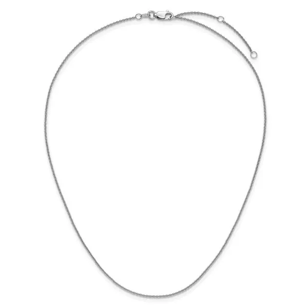 Leslie's Sterling Silver Rh-plated 1.35mm Rolo 1in+1in Adjustable Chain Image 4 Atlanta West Jewelry Douglasville, GA