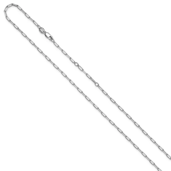 Leslie's Sterling Silver 2.3mm Paperclip 1in+1in Adjustable Chain Image 2 Grayson & Co. Jewelers Iron Mountain, MI