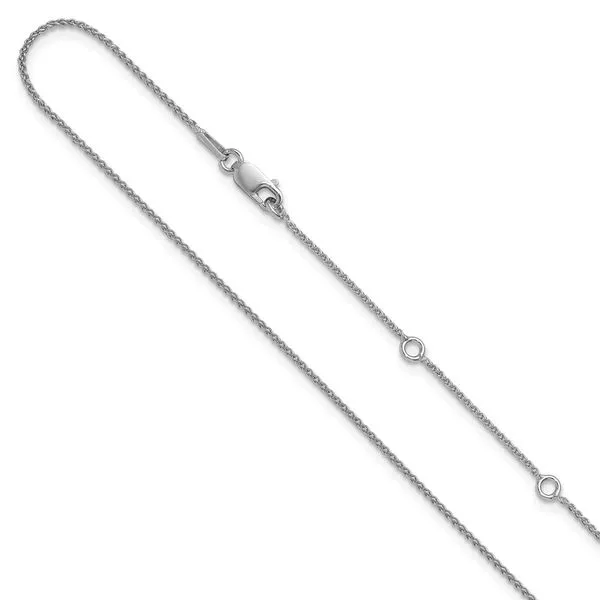 Leslie's Sterling Silver Rh-plated 1mm Spiga 1in+1in Adjustable Chain Jimmy Smith Jewelers Decatur, AL