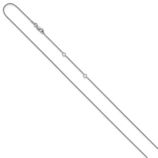Leslie's Sterling Silver Rh-plated 1mm Spiga 1in+1in Adjustable Chain Image 2 Jimmy Smith Jewelers Decatur, AL