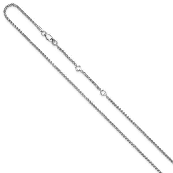 Leslie's Sterling Silver Rh-plated 1.6mm Spiga 1in+1in Adjustable Chain Image 2 Grayson & Co. Jewelers Iron Mountain, MI