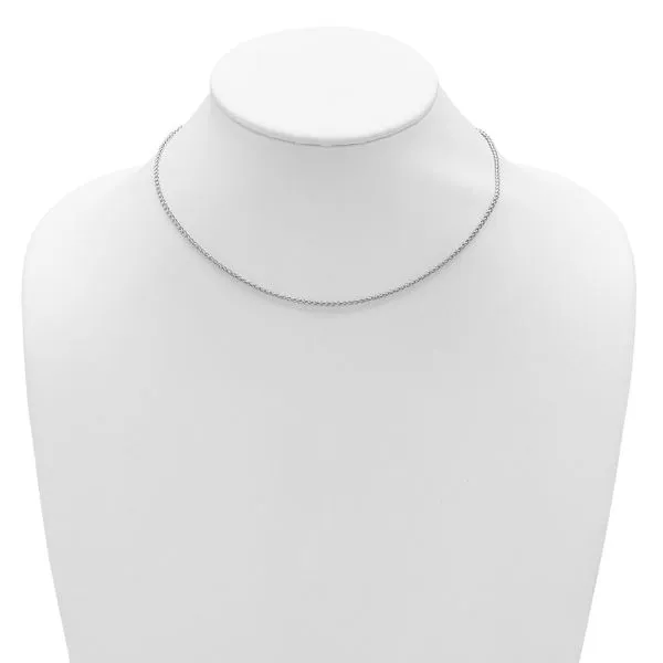 Leslie's Sterling Silver Rh-plated 1.6mm Spiga 1in+1in Adjustable Chain Image 3 J. Anthony Jewelers Neenah, WI