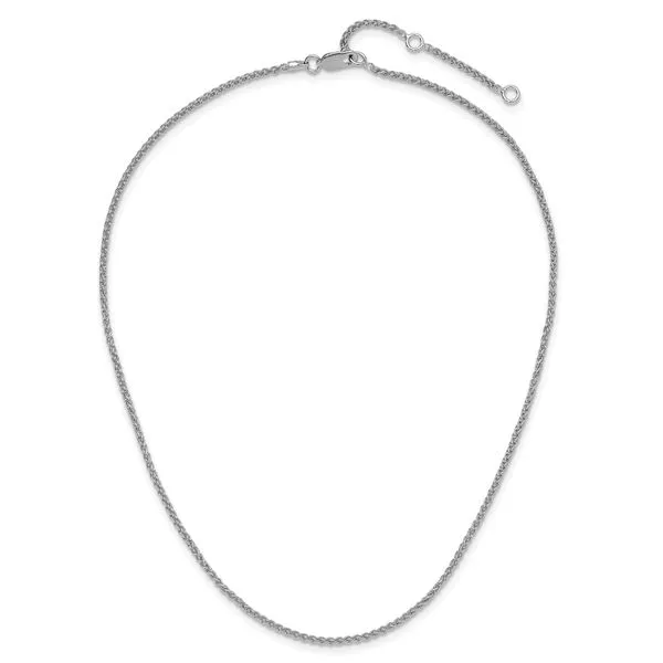 Leslie's Sterling Silver Rh-plated 1.6mm Spiga 1in+1in Adjustable Chain Image 4 J. Anthony Jewelers Neenah, WI