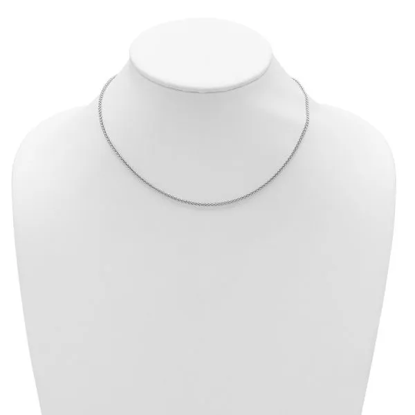 Leslie's Sterling Silver Rh-plated 1.9mm Spiga 1in+1in Adjustable Chain Image 3 Grayson & Co. Jewelers Iron Mountain, MI