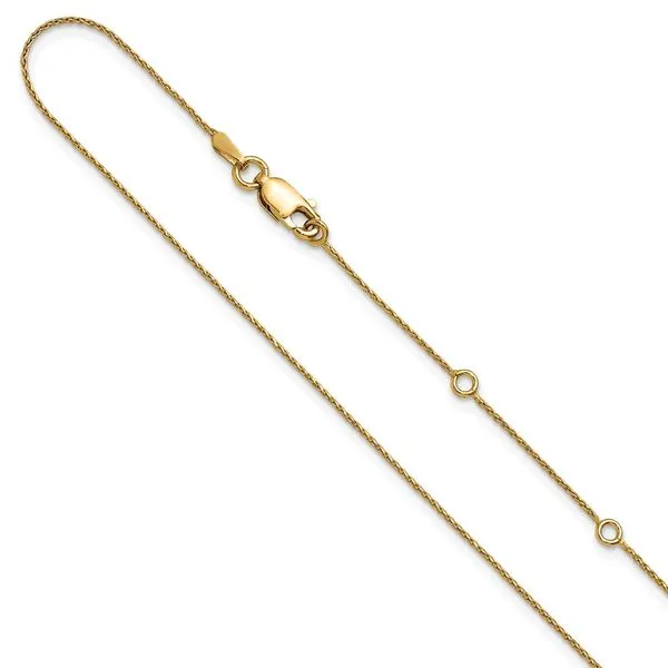 Leslie's Sterling Silver Gold-plated .85mm D/C Spiga 1in+1in Adjustable Cha Arlene's Fine Jewelry Vidalia, GA