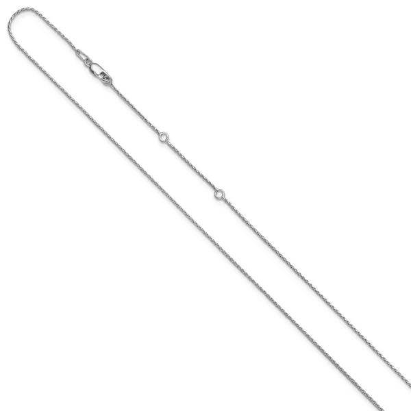 Leslie's Sterling Silver 1mm D/C Spiga 1in+1in Adjustable Chain Image 2 Valentine's Fine Jewelry Dallas, PA