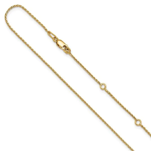 Leslie's Sterling Silver Gold-plated 1mm D/C Spiga 1in+1in Adjustable Chain Thomas A. Davis Jewelers Holland, MI