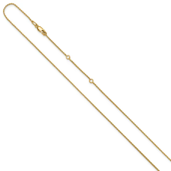 Leslie's Sterling Silver Gold-plated 1mm D/C Spiga 1in+1in Adjustable Chain Image 2 Moseley Diamond Showcase Inc Lexington, SC