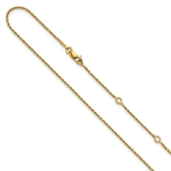 Leslie's Sterling Silver Gold-plated 1.2mm D/C Spiga 1in+1in Adjustable Cha Atlanta West Jewelry Douglasville, GA