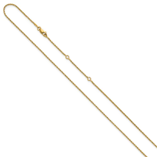 Leslie's Sterling Silver Gold-plated 1.2mm D/C Spiga 1in+1in Adjustable Cha Image 2 John E. Koller Jewelry Designs owasso, OK